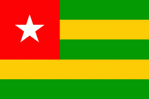 Flag fra Togo kan købes hos Klauber-Flag